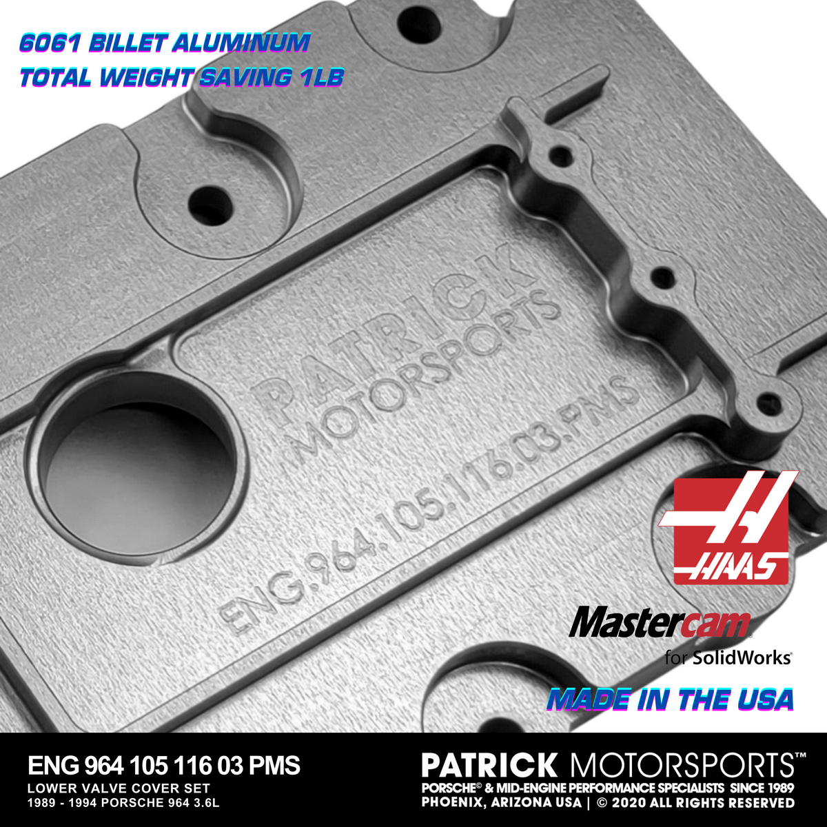 964 3.6L Billet Aluminum Lower Valve Cover Set (ENG 964 105 116 03
