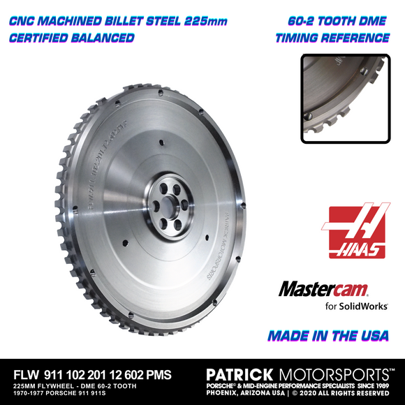 Early 911 915 6 Bolt 225mm Sport Flywheel With 60-2 Tooth Timing For DME EFI Conversions (FLW 911 102 201 12 602 PMS)