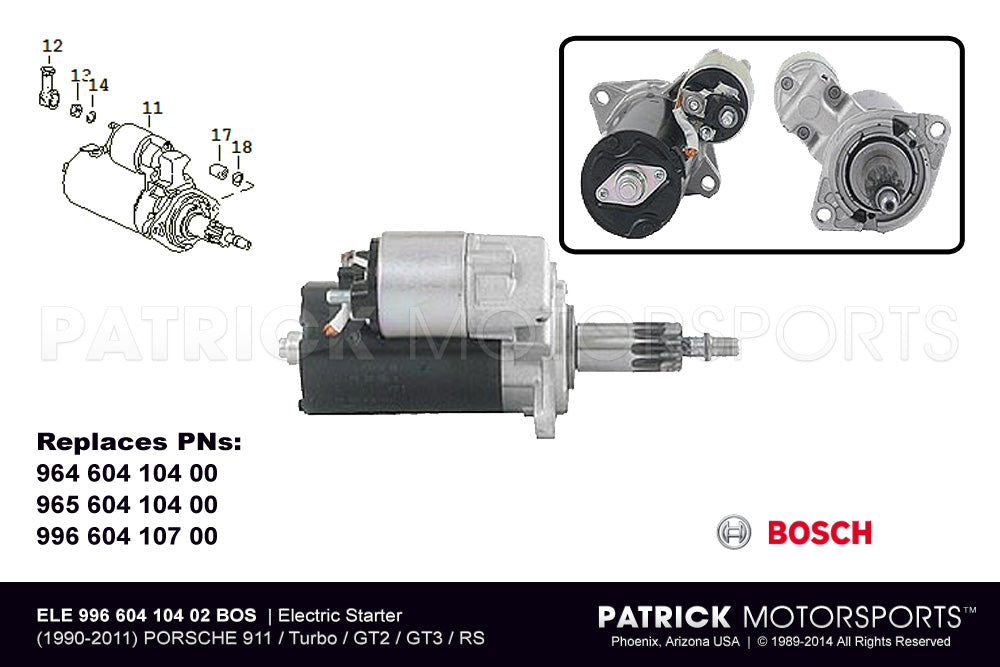 NEW Electric Starter - 964 / 993 / 996 / G50 Transaxles (ELE 996