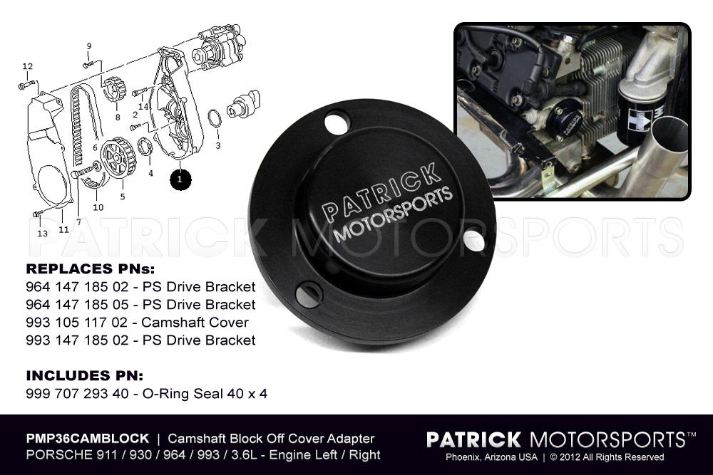 Porsche 964 / 993 Camshaft Power Steering Drive Block Off 3.6L DME