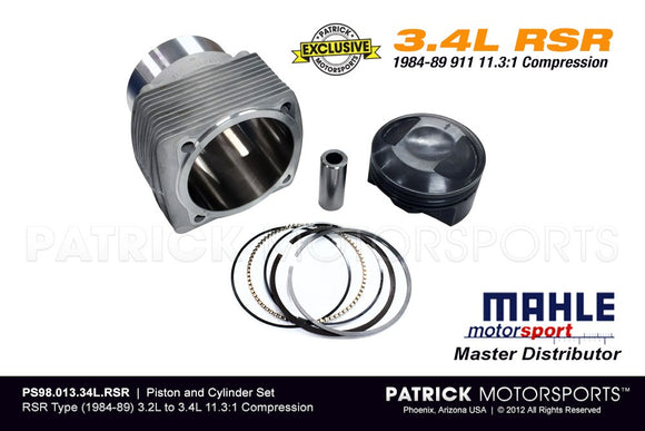 Porsche 911 3.2L To 3.4L Conversion Mahle 98mm Engine Piston And Cylinder Set with 11:3 Compression PS98 013 34L RSR / ENG PS98 013 34L RSR / ENG-PS98-013-34L-RSR / ENG.PS98.013.34L.RSR / ENGPS9801334LRSR