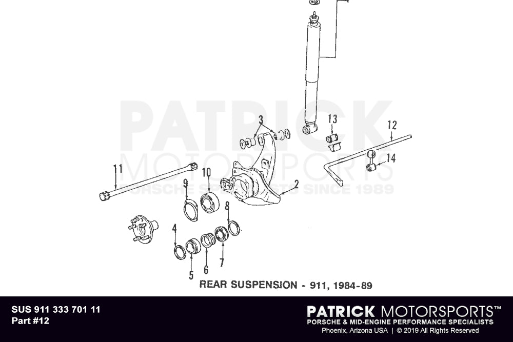 Porsche 911 Carrera 21mm Rear Sway Bar (SUS 911 333 701 13