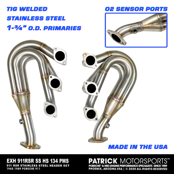 911 RSR STYLE STAINLESS STEEL EXHAUST HEADER SET WITH 1-3/4