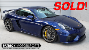 SOLD! 2020 PORSCHE 718 CAYMAN GT4 - Only 310 miles - Gentian Blue Metallic With Black Alcantara