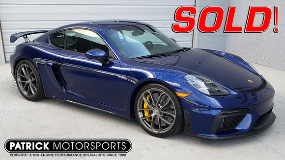 SOLD! 2020 PORSCHE 718 CAYMAN GT4 - Only 310 miles - Gentian Blue Metallic With Black Alcantara