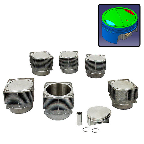 Mahle MotorSport 98MM Engine Piston And Cylinder Set For Porsche 930 Turbo 3.3L To 3.4L Conversion (ENG PS98 009)