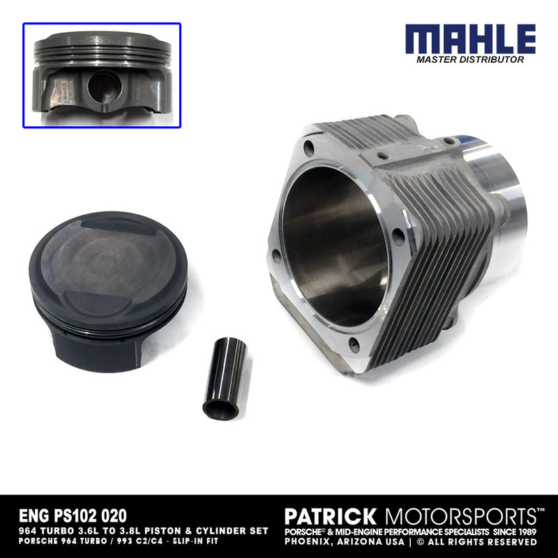 Mahle Motorsports Porsche 964 Turbo 3.6L To 3.8L Piston And Cylinder Set Slip-In Fit For Porsche 964 Turbo And 993 C2/C4 Engines (ENG PS 102 020)