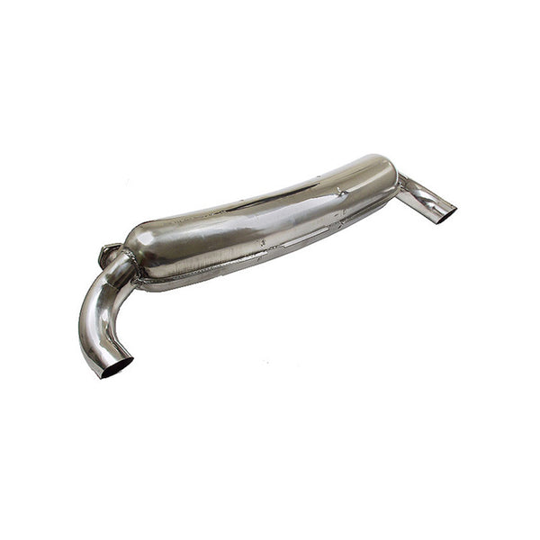Porsche 911 3.0L to 3.2L SPORT Muffler - Single Inlet / Dual 84mm Outlet Tips Stainless Steel