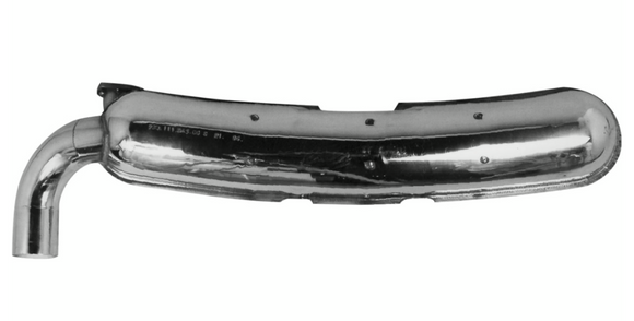 1975-1989 Porsche 911 2.7L to 3.2L Stainless Sport Muffler - Single Inlet / Single Outlet - 84mm(EXH 930 111 043 00 PS84)