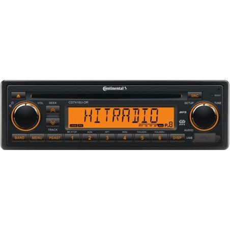 Continental Single Din Multi-Function Radio Head Unit With USB MP3 CDI (ELE CD 7416U OR)