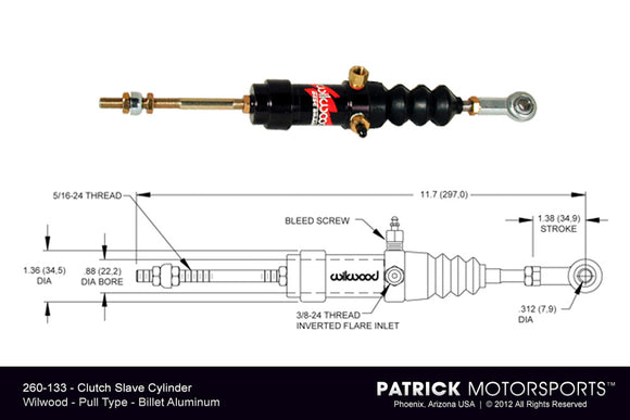 Clutch Slave Cylinder - Pull Type - WilwoOD TRA WIL 260 133 / TRA WIL 260 133 / TRA-WIL-260-133 / TRA.WIL.260.133 / TRAWIL260133