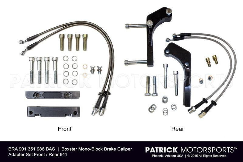Porsche 986 Boxster Mono-Block Brake Caliper Adapter Set For Porsche 911 - Front / Rear BRA 901 351 986 BAS / BRA 901 351 986 BAS / BRA-901-351-986-BAS / BRA.901.351.986.BAS / BRA901351986BAS