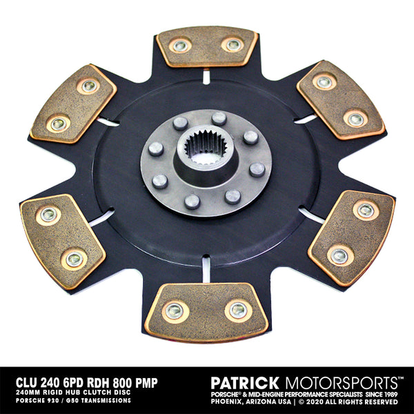 240mm Clutch Disc - Sintered Ceramic 6 PUCK / PAD / Button Rigid Hub Disc - Racing (CLU 240 6PD RDH 800 PMP)
