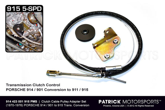 Clutch Cable Adapter and Pulley Kit Porsche 914 From 901 To 915 Transmissions CLU 914-423 001 915 PMS /   CLU 914-423 001 915 PMS / CLU-914-423-001-915-PMS / 914.423.001.915 / 914423001915PMS