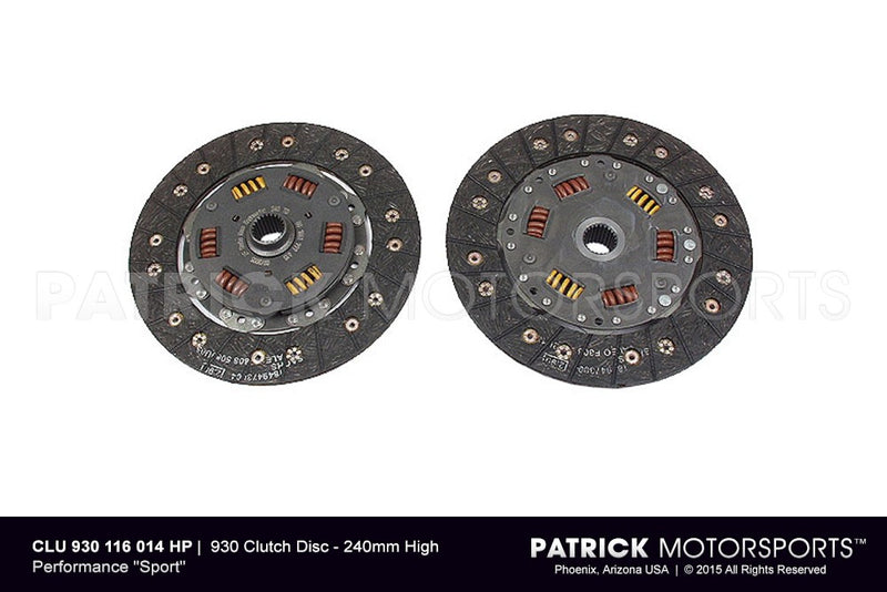 Porsche 911 Turbo / 930 High Performance Sport Spec 240mm Clutch Disc CLU 930 116 014 HP / CLU 930 116 014 HP / CLU-930-116-014-HP / CLU.930.116.014.HP / CLU930116014HP
