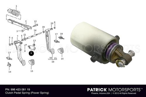 Clutch Pedal Spring Power Spring / 996 423 081 19 / CLU 996 423 081 19 / CLU-996-423-081-19 / 996.423.081.19 / 99642308119