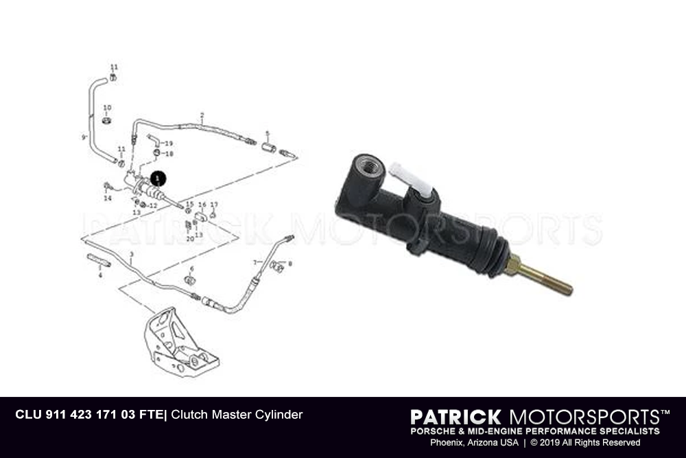 NEW STOCK! Clutch Master Cylinder 1987-89 911 (CLU 911 423 171 03