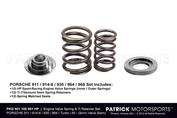 Engine Valve Spring and Retainer Set Hp - 9mm Titanium - Porsche 911 914 930 964 ENG 901 105 901 HP PMS / ENG 901 105 901 HP PMS / ENG-901-105-901-HP-PMS / 901.105.901.HP / 901105901HP