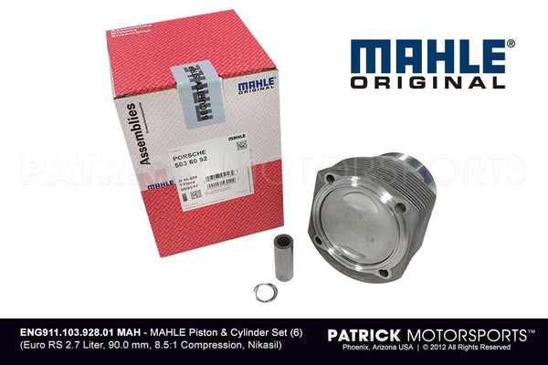 Mahle Engine Piston And Cylinder Set - 90mm 8.5:1 Compression For Porsche 911 Euro RS 2.7L ENG 911 103 928 01 MAH / ENG 911 103 928 01 MAH / 911-103-928-01 / 911.103.928.01 / 91110392801 / ENG91110392801MAH