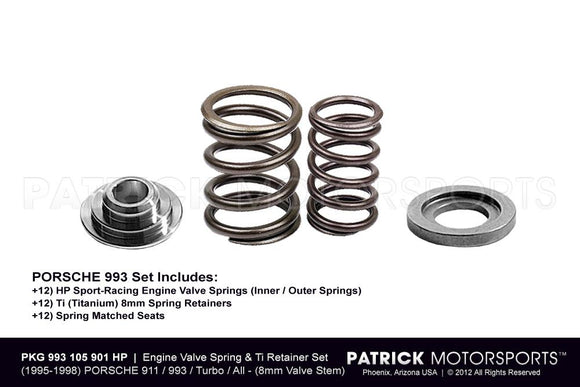 Engine Valve Spring and Ti Valve Retainer Set HP 8mm - 993 ENG 993 105 901 HP PMS / ENG 993 105 901 HP PMS / ENG-993-105-901-HP-PMS / ENG.993.105.901.HP.PMS / ENG993105901HPPMS