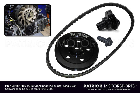 GT3 Engine Single Belt Crankshaft Pulley Set - Conversion To Early Porsche 911 / 930 / 964 / 993 ENG 996 102 117 PMS / ENG 996 102 117 PMS / ENG-996-102-117-PMS / ENG.996.102.117.PMS / ENG996102117PMS
