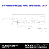 95-98mm Ni-Resist Ring Set For Porsche 911 / 930 (ENG NI RESIST 98MM PMS)