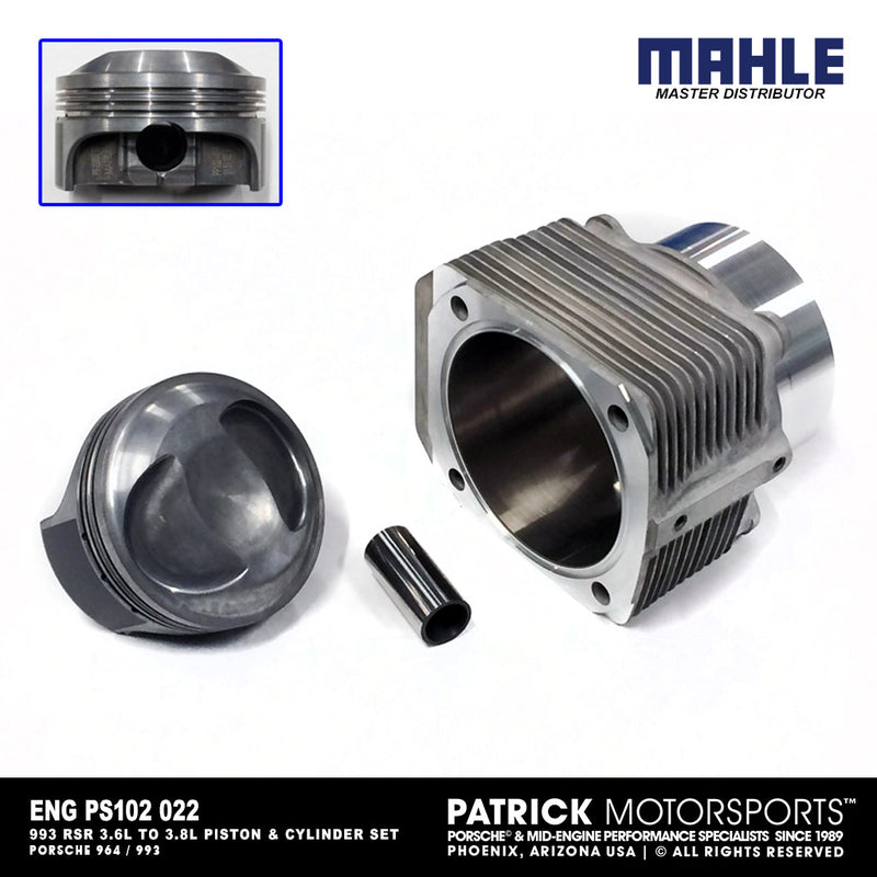 Mahle Motorsports Porsche 993 RSR Style 3.6L To 3.8L Piston And Cylinder Set Slip-In Fit For 993 and 964 Engines (ENG PS102 022)