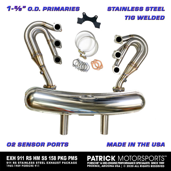 911 RS Style Stainless Steel Sport Exhaust Package With 1-5/8