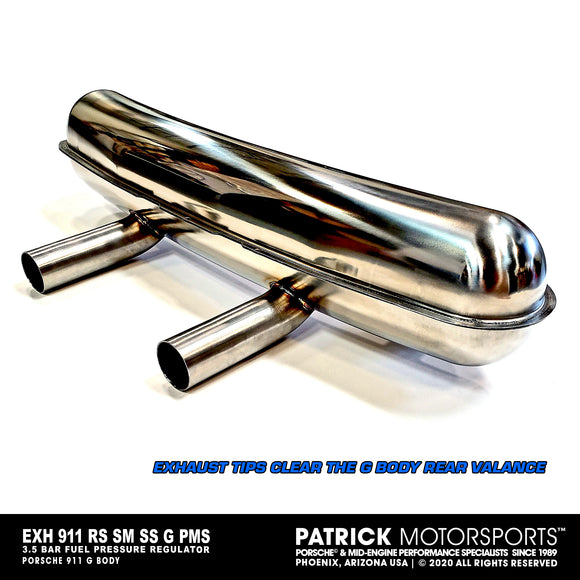 BACK-ORDER - 911 RS Stainless Steel Sport Muffler For 911 G Body - Dual Inlet and Outlet (EXH 911 RS SM SS G PMS)