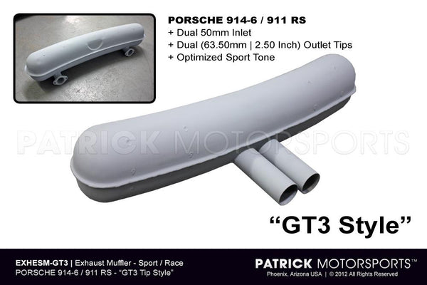 Porsche 911 GT3 Wide Style Sport Exhaust Muffler For Early 911 / 914-6 GT EXH ESM GT3 / EXH ESM GT3 / EXH-ESM-GT3 / EXH.ESM.GT3 / EXHESMGT3