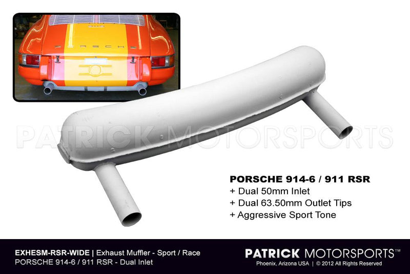 Porsche 911 RSR Wide Style Sport Exhaust Muffler For Early 911 / 914-6 GT - Dark Gray Ceramic EXH ESM RSR WIDE / EXH ESM RSR WIDE / EXH-ESM-RSR-WIDE / EXH.ESM.RSR.WIDE / EXHESMRSRWIDE