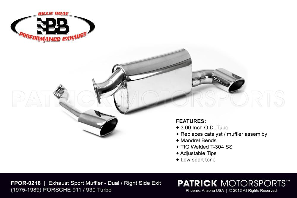 1975-1989 Porsche 930 / 911 Turbo 3.3L Muffler - Right Side Outlet