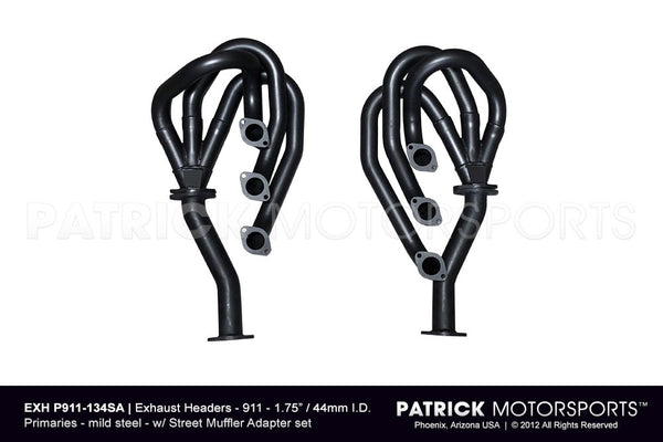 Porsche 911 Exhaust Header Set With Street Adapters - 1- 3/4 Inch / 44 mm id EXH P911 134SA / EXH P911 134SA / EXH-P911-134SA / EXH.P911.134SA / EXHP911134SA