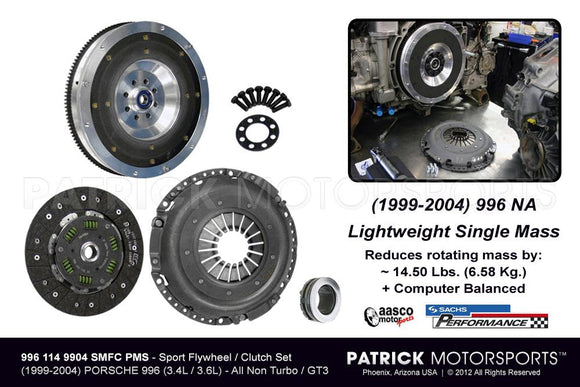 Sport Spec Single-Mass Flywheel and Clutch Package 1999 - 2004 / Porsche 996 Carrera Normally Aspirated FLW 996 114 9904 SMFC PMS / FLW 996 114 9904 SMFC PMS / FLW-996-114-9904-SMFC-PMS / FLW.996.114.9904.SMFC.PMS / FLW9961149904SMFCPMS