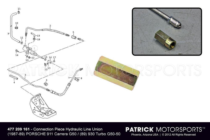 Connection Piece Union Clutch Pipeline At Master Cylinder G50 Pedal Assemlby HAR 477 209 161 PMP / HAR 477 209 161 PMP / HAR-477-209-161-PMP / HAR.477.209.161.PMP / HAR477209161PMP