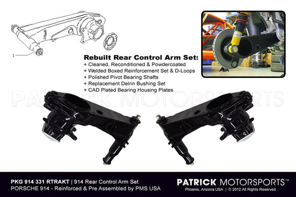 914 Rear Trailing Control Arm Set SUS 914 331 RTA PMS / SUS 999 343 008 K1 / SUS-999-343-008-K1 / 999.343.008 / 99934300