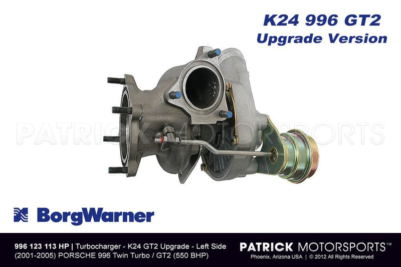 Turbocharger Borg Warner K24 Porsche 911 / 996 / GT2 Turbo - Left TUR 996 123 113 HP / TUR 996 123 113 HP / TUR-996-123-113-HP / TUR.996.123.113.HP / TUR996123113HP